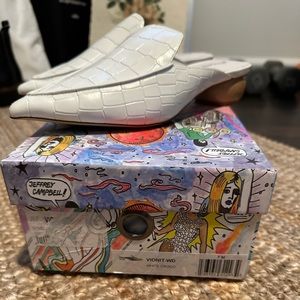 Jeffrey Campbell Vinny Pointed Toe Croc-Embossed Leather Loafer